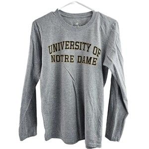 ❤️University of Notre Dame Gray Long Sleeve Shirt Adult Small Women Fanatics